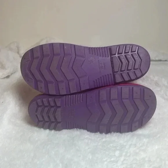Girls Pink & Purple Rain Boots Rubber -Size 13-1 - Picture 7 of 8